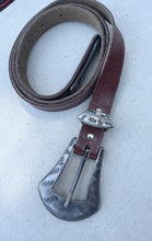 Load image into Gallery viewer, Classic Silver Buckle Brown Leather Belt
