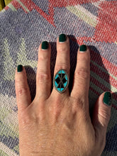 Load image into Gallery viewer, Jet Turquoise Inlay Ring

