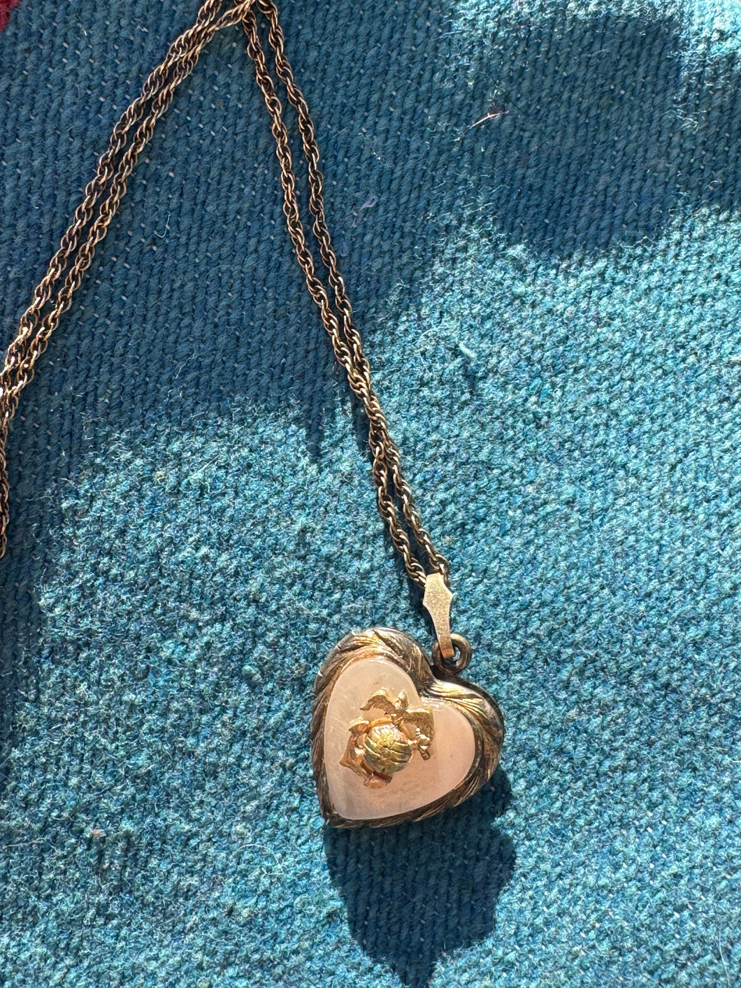 1940's WWII Marine Corps Mother of Pearl Locket