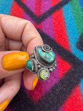 Load image into Gallery viewer, Abstract Abalone Sterling Silver Ring
