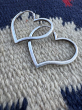 Load image into Gallery viewer, Heart Shape Hoop Sterling Silver Earrings

