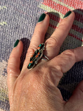 Load image into Gallery viewer, Petite Point Coral Turquoise Ring
