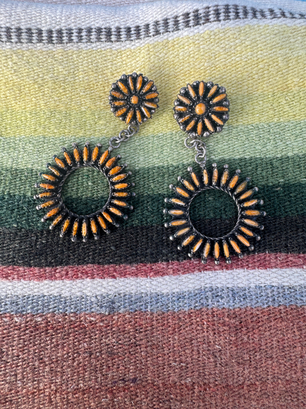 Spiny Oyster Needle Point  Earrings