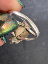 Load image into Gallery viewer, Flower Carved Feather Turquoise Ring
