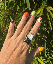 Load image into Gallery viewer, Black/White Two Tone Opal Ring
