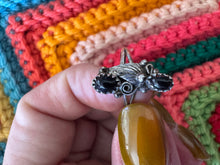 Load image into Gallery viewer, Silver Two Onyx Stone Ring
