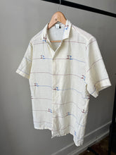 Load image into Gallery viewer, Beach Theme Pinstripe Buttondown Shirt
