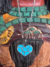 Load image into Gallery viewer, Turquoise Fish Scale Heart Necklace

