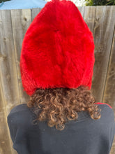 Load image into Gallery viewer, 1960s Union Made Faux Fur Red Bonnet Hat
