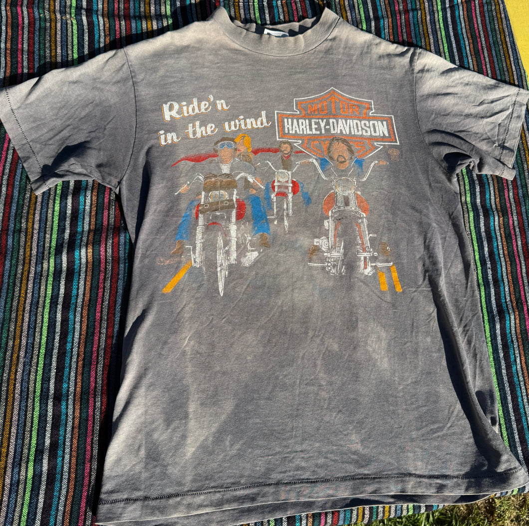 Vintage Ride in the Wind Downtown Harley Davidson Seattle Washington Shirt