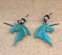 Load image into Gallery viewer, Turquoise Unicorn Earrings
