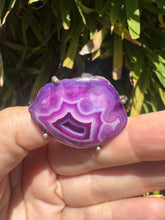 Load image into Gallery viewer, Druzy Purple Agate Sterling Silver Stone Ring
