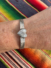 Load image into Gallery viewer, Heart Silver Cuff Bracelet
