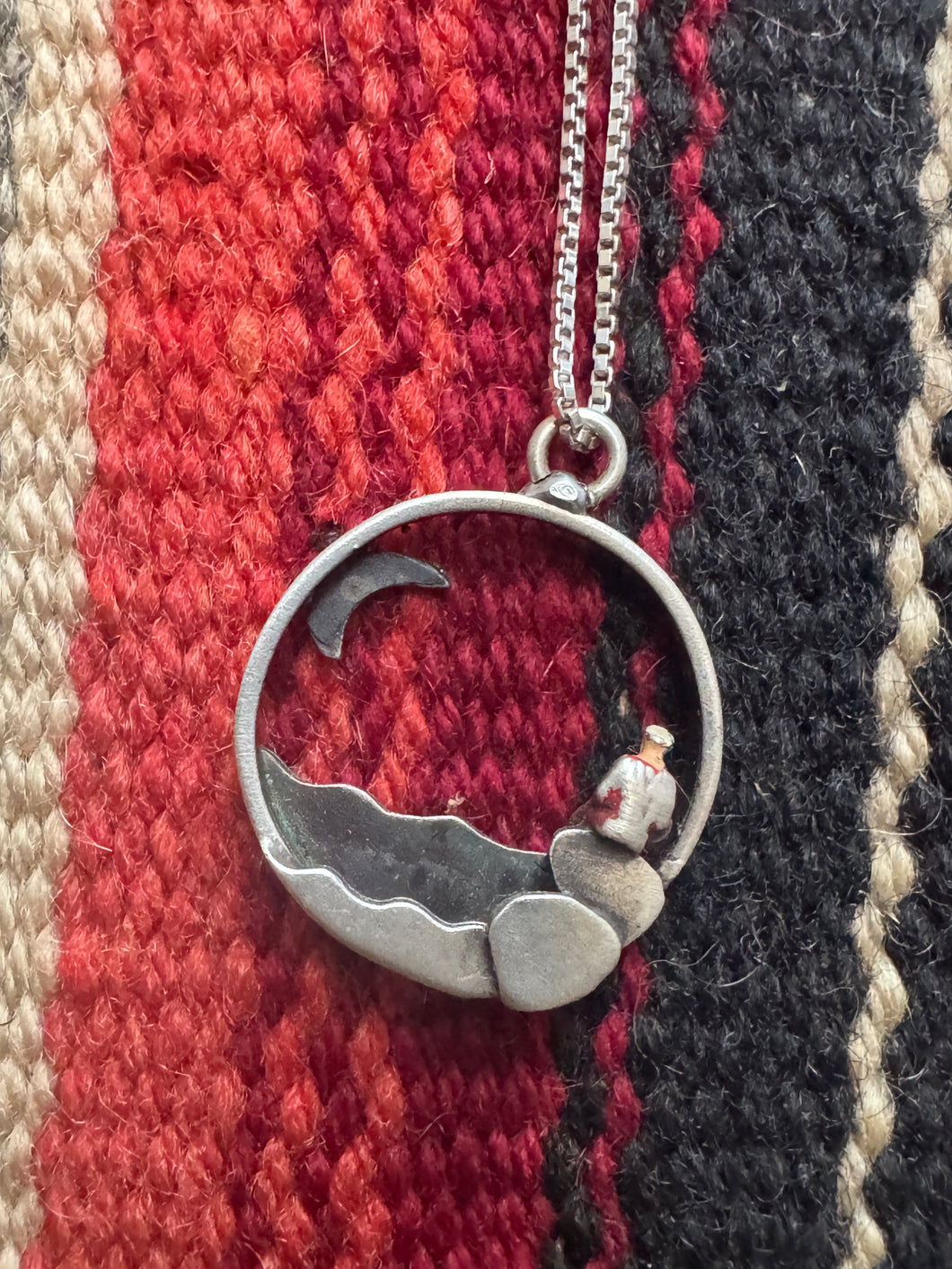 Man and the Moon Sterling Silver Necklace