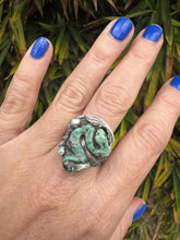 Load image into Gallery viewer, Handmade Turquoise Snake Ring
