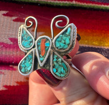 Load image into Gallery viewer, Crushed Stones Butterfly Pawn Ring
