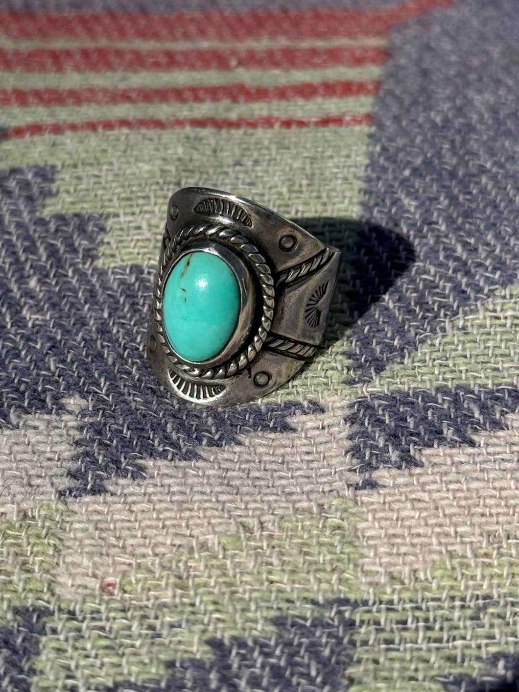 Turquoise Cigar Band  Ring