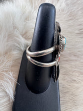 Load image into Gallery viewer, Turquoise Coral Double Band Ring
