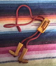 Load image into Gallery viewer, Wood Carved Western Cowboy Bolo Tie Necklace
