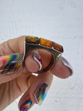 Load image into Gallery viewer, Three Amber Stone Ring
