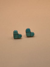 Load image into Gallery viewer, Heart Turquoise Stud Earrings
