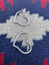 Load image into Gallery viewer, Heart Shape Hoop Sterling Silver Earrings
