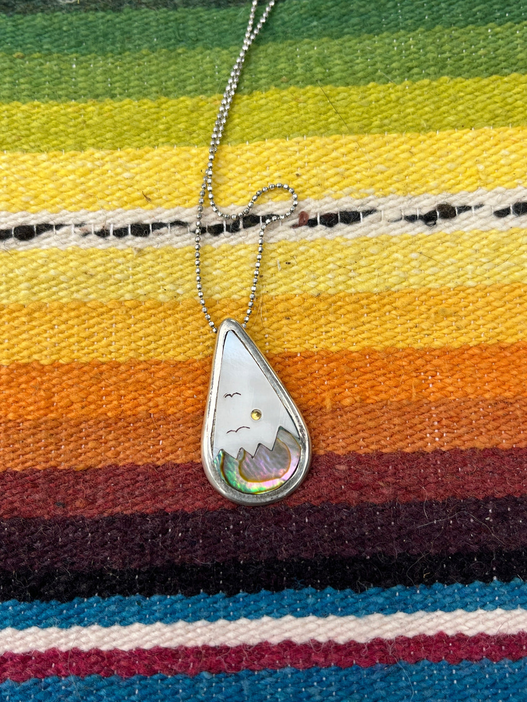 Sun Rise Abalone Teardrop Necklace