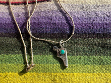 Load image into Gallery viewer, Gun and Holster Turquoise Necklace
