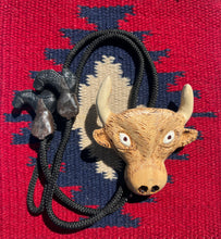 Load image into Gallery viewer, Wood Carved Buffalo Bolo Tie Necklace
