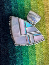 Load image into Gallery viewer, Triangle Upside Inlay Sterling Silver Pendant
