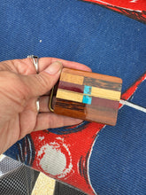 Load image into Gallery viewer, 1970s Wood Turquoise Belt Buckle
