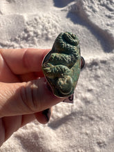 Load image into Gallery viewer, Carved Turquoise Snake Ring
