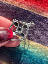 Load image into Gallery viewer, Onyx Cross Pendant Brooch
