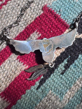 Load image into Gallery viewer, Navajo Turquoise Coral Hanging Feathers Necklace
