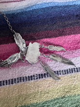 Load image into Gallery viewer, Flying Eagle Turquoise with 3 Hanging Feathers Necklace
