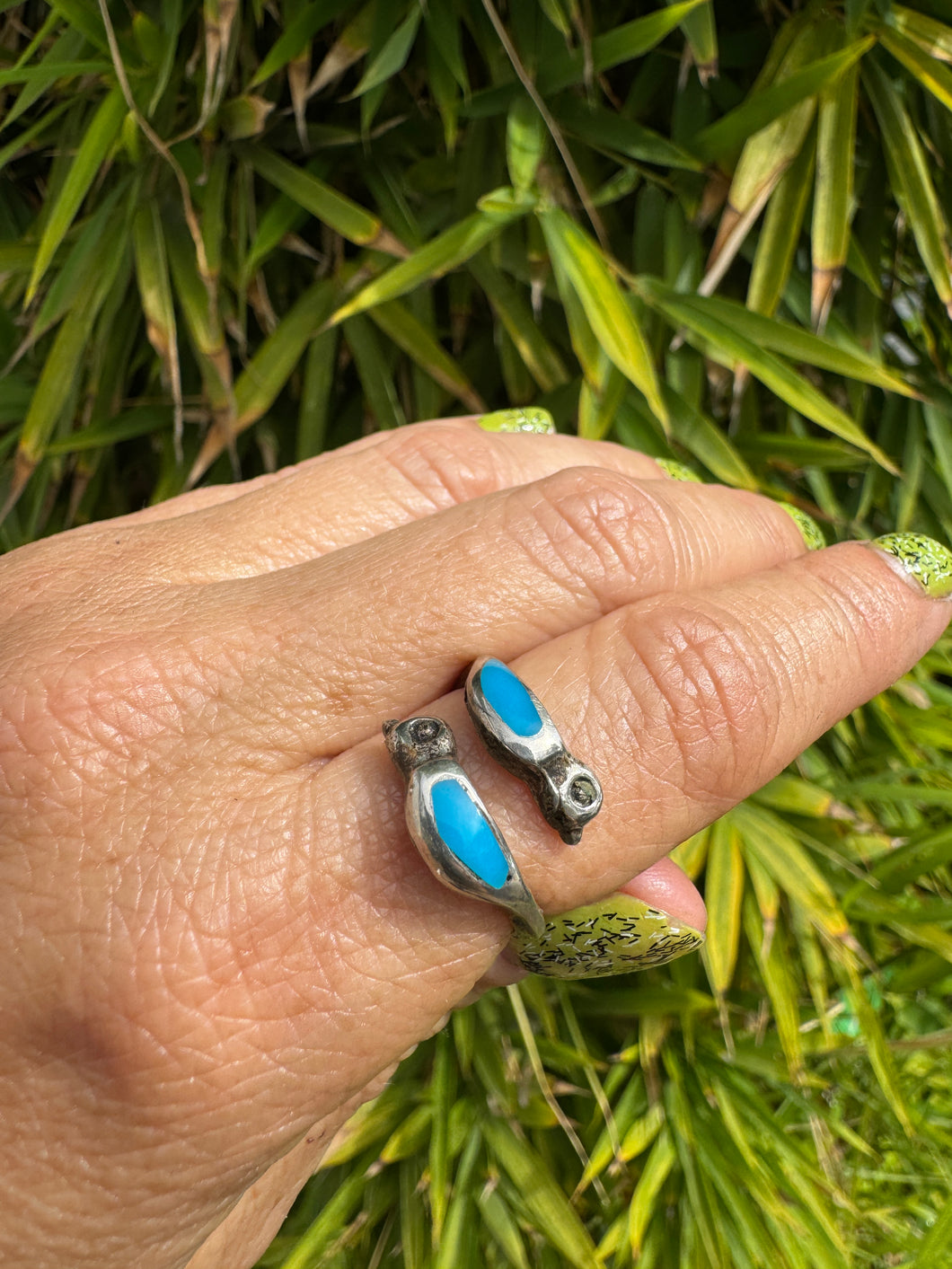 Two Birds Turquoise Stone Ring