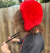 Load image into Gallery viewer, 1960s Union Made Faux Fur Red Bonnet Hat
