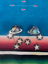 Load image into Gallery viewer, Vintage Saturn with Stars Earrings
