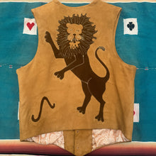 Load image into Gallery viewer, 1970&#39;s Groovy Leo Zodiac Suede  Cutout Vest
