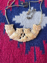 Load image into Gallery viewer, Vintage Carved Bone Owl Necklace
