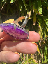 Load image into Gallery viewer, Druzy Purple Agate Sterling Silver Stone Ring
