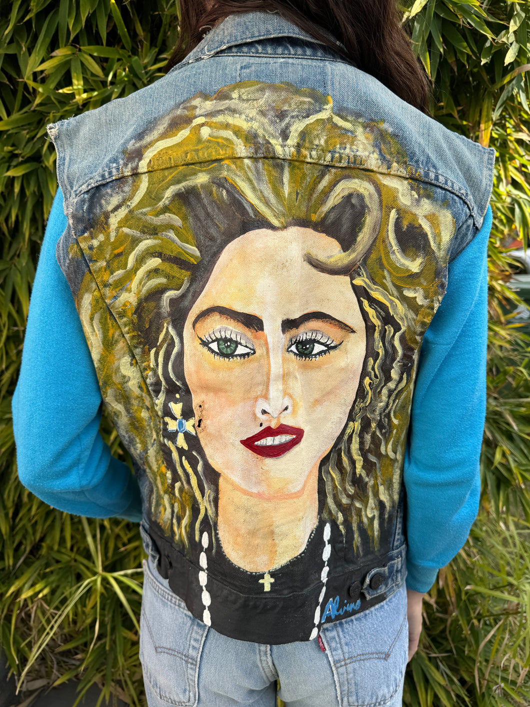 Painted Madonna Levi’s Big E Denim Vest
