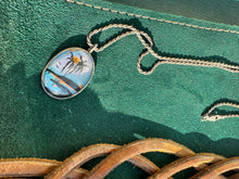 Load image into Gallery viewer, Butterfly Wing Beach Scene Pendant Necklace
