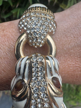Load image into Gallery viewer, Cougar Ciner Enamel Pave Swarovksi Crystal Rhinestones Bracelet
