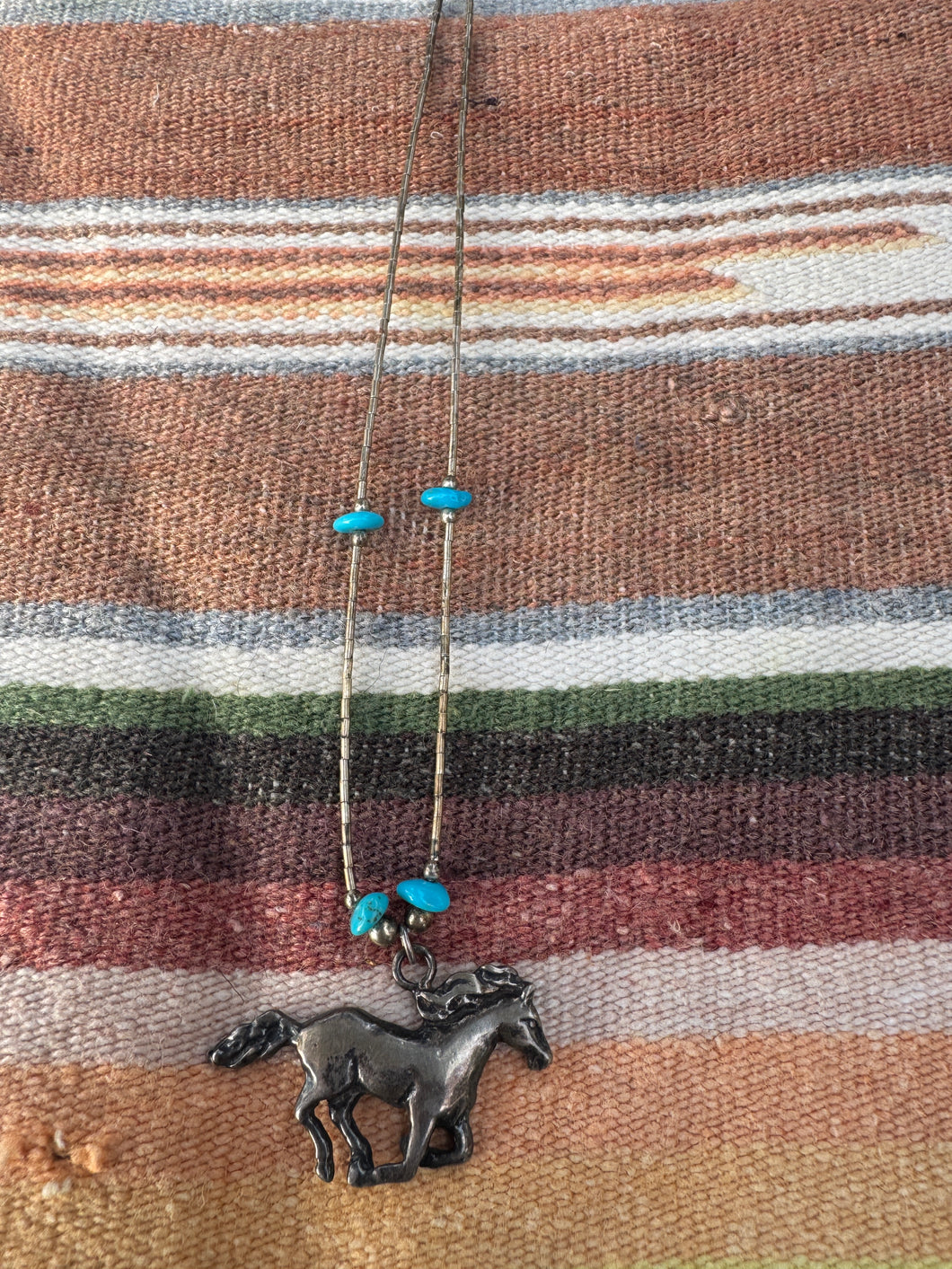 1970's Horse Turquoise Necklace