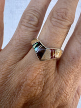 Load image into Gallery viewer, Calvin Begay Multistone Inlay Navajo Ring
