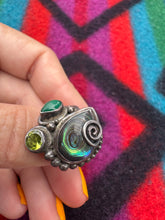 Load image into Gallery viewer, Abstract Abalone Sterling Silver Ring
