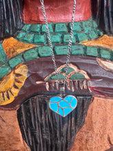 Load image into Gallery viewer, Turquoise Fish Scale Heart Necklace
