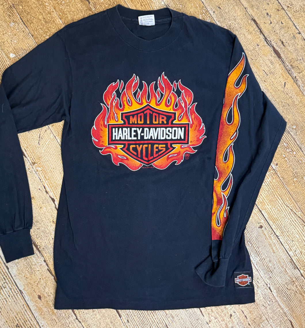 1988 Harley Davison Motorcycles South Dakota Fire Long Sleeve Shirt