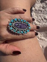 Load image into Gallery viewer, Brain Jones Navajo Large Charoite Ring
